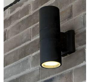 Aplique Lampara Muro Led Luz Doble Cilindro Exterior