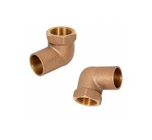 Codo Bronce 1/2 Hembra Soldar Pack x2