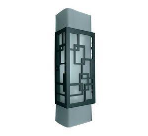 Pack 2 Apliques Pared Vidrio Esfumado Blanco Negro