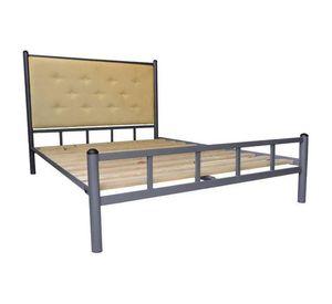 Cama 2 Plazas Grafito Respaldo Camel