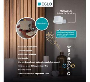 Aplique Inalámbrico Recargable Usb Touch Regulador Muraglie Led 1X5W Redondo blanco