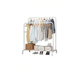 Perchero Organizador Ropa Doble Blanco Metal