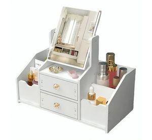 Organizador De Maquillaje Cosmetiquero Multiuso Con Espejo