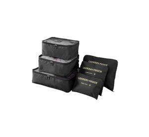 Set 6 organizadores de equipaje de viaje bolsa ropa interior negro