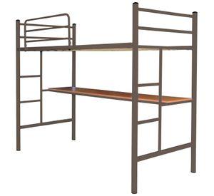 Cama Alta 1.5 Castaño Con Escritorio