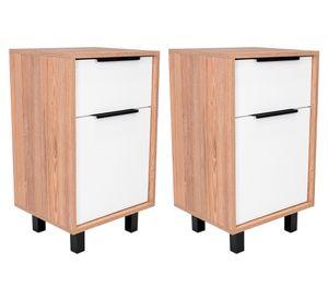 Combo 2 veladores Kaia 1 cajón miel/blanco