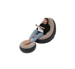 Sofa Con Reposa Pies Inflable Puff Sillon Portatil