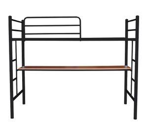 Cama Alta 1 Plaza Negro Con Escritorio