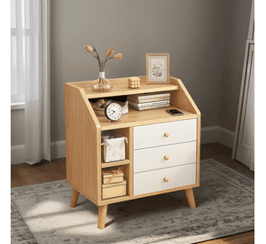 Velador dormitorio 4 niveles y 3 cajones 50x30x61cm #2