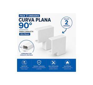 Pack 2un Curva Plana 90° 40x16mm Canaleta