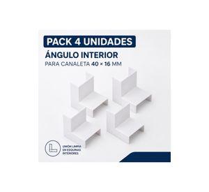 ANGULO INTERIOR canaleta 40×16 MM PACK 4un