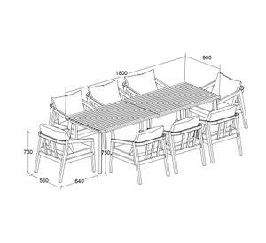 Set comedor Sant Vicenç 75x90x180 cm