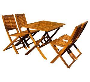 Set comedor 4 Sillas Rodas 58x70x120 cm