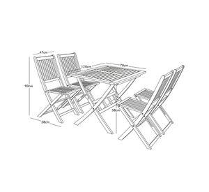 Set comedor 4 Sillas Rodas 58x70x120 cm