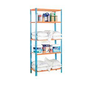Estante Maderclick azul/naranjo 5 niveles
