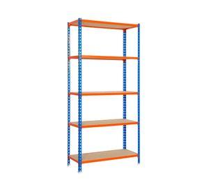 Estante Maderclick Super Plus azul/naranjo 5 niveles
