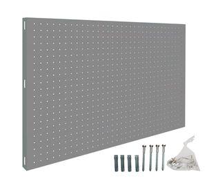 Panel perforado Panelclick 90x60 cm gris + 8 ganchos