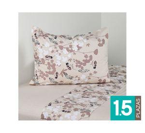 Juego de sábanas 1.5 plazas 200H Hibiscus diseño