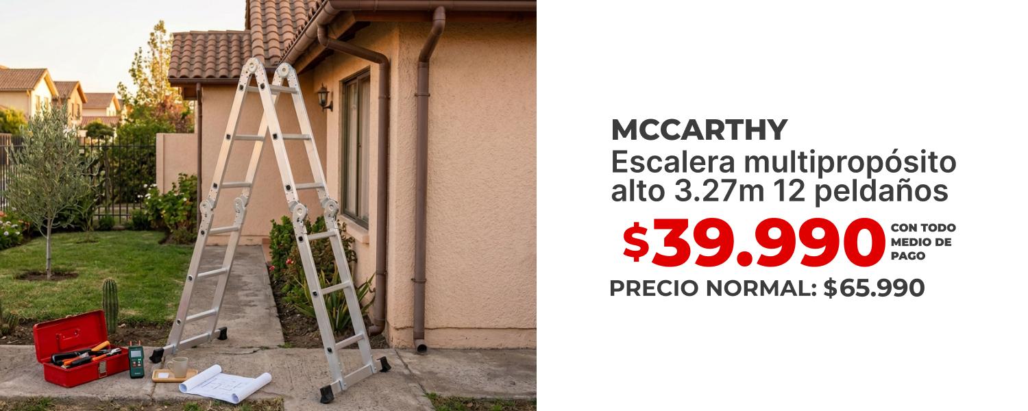 Escalera multipropósito alto 3.27 m 12 peldaños slim McCarthy