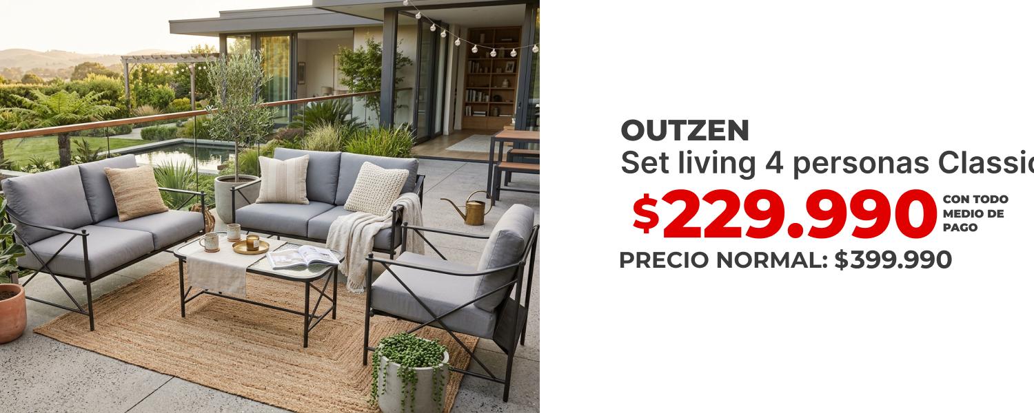 Set living 4 personas Classic 43% dcto