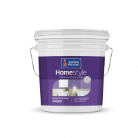 Balde de pintura HomeStyle de Sherwin Williams, color blanco mate.