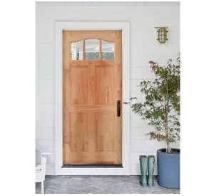 Puerta Pino Radiata Emiliana 80x200 cm 3 vidrios Moldupanel