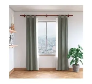 Barra cortinas Doble 22/35 mm 160 cm cedro + accesorios