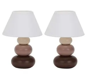 Lámpara sobremesa E27 1L 2 unidades taupe