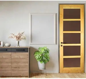 Puerta Pino Oregón Mirador Vidrio 70x200 cm AFN