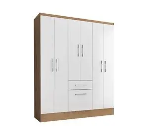 Clóset 6 puertas 1 cajón 1 zapatero blanco 177x138x40 cm