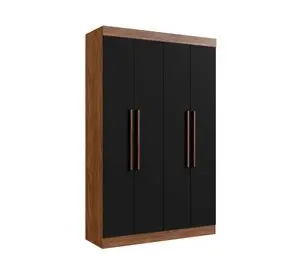 Clóset 4 puertas Orlando castaño/negro 217x136x47 cm