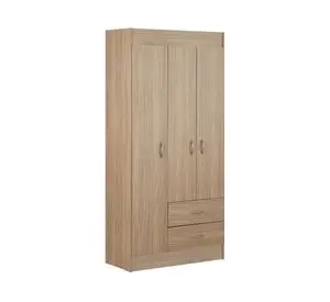 Clóset 3 puertas 2 cajones nogal 175x81x39.2 cm.