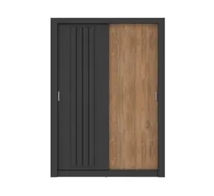Clóset 2 puertas Bristol negro/freijo 206x120x46 cm