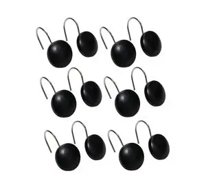 Set ganchos cortina negro 12 un.