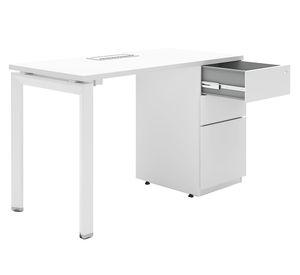 Escritorio pasacables 2 cajones Neo blanco