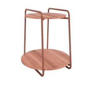 Mesa de apoyo Milán oro envejecido/castaño 60x54x54 cm
