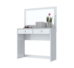 Tocador con espejo 3 cajones blanco Home Mobili