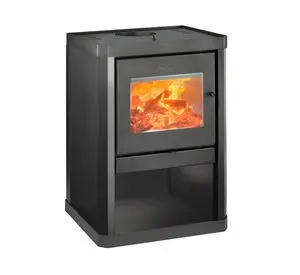 Estufa a leña Classic 400 negro 10 kW + kit de instalación 6"