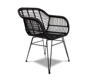 Silla comedor terraza ratán Creta negro