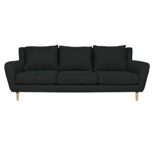 Sofá 3 cuerpos Lenora chenille negro