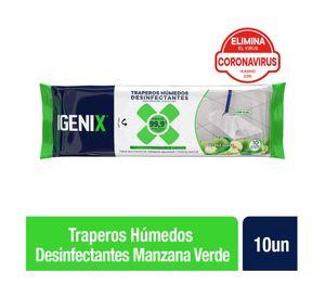 Trapero húmedo desinfectante multiuso Manzana verde Igenix