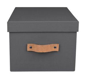 Caja rígida M con asa cuero 15x20x30 cm