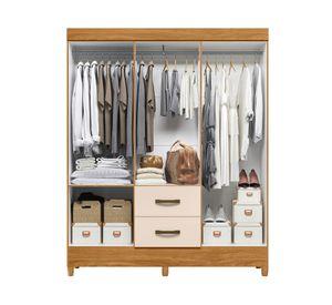 Clóset 6 puertas 2 cajones Castro beige 181x147x47 cm