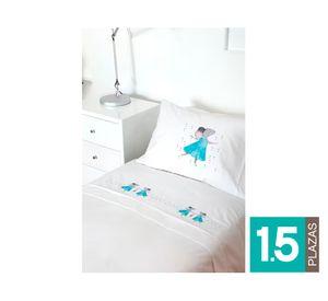 Juego de sábanas 1.5 plazas 200 hilos Ratona blanco