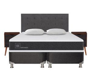 Box spring 2 plazas Ortopedic base dividida B5 + set Éufrates/ Niger + almohadas Cic