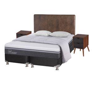 Box spring 2 plazas Ortopedic advance base dividida B5 + set Baker/ Niger + almohadas + plumón Cic
