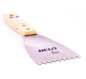 Espátula de acero 140 mm dentada Hela