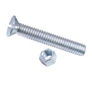 Perno cabeza plana 3/16'' x 1'' con tuerca blister 5 unidades Imporper