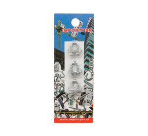 Pack 3 abrazaderas para cable 1/8'' galvanizada Imporper