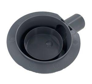 Pileta cuadrada 15x15 cm 40 mm trampa PVC gris